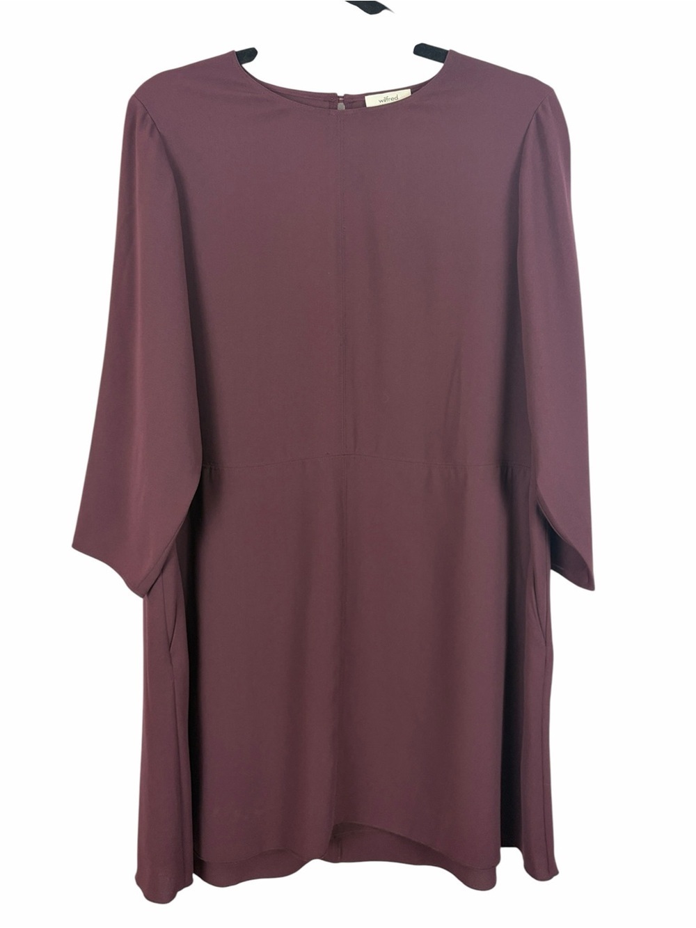 Wilfred Aritzia Burgundy Shift Dress Medium Minimalist Pockets